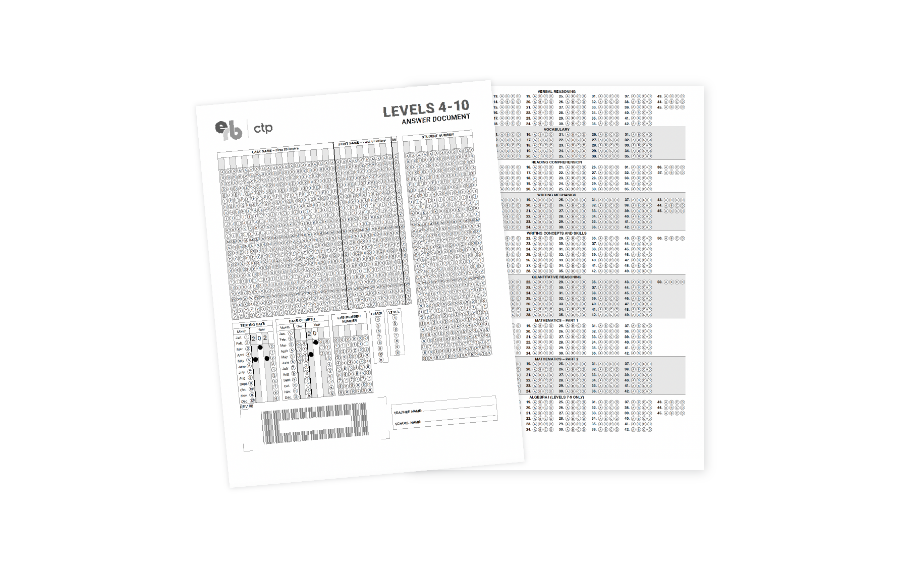 CTP Paper Levels 4-10 Answer Documents